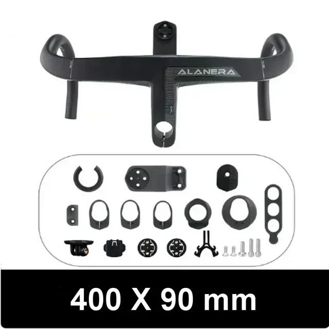 380-440mm Carbon Road Bike Internal Wiring Integrated Bar with Comput Holder