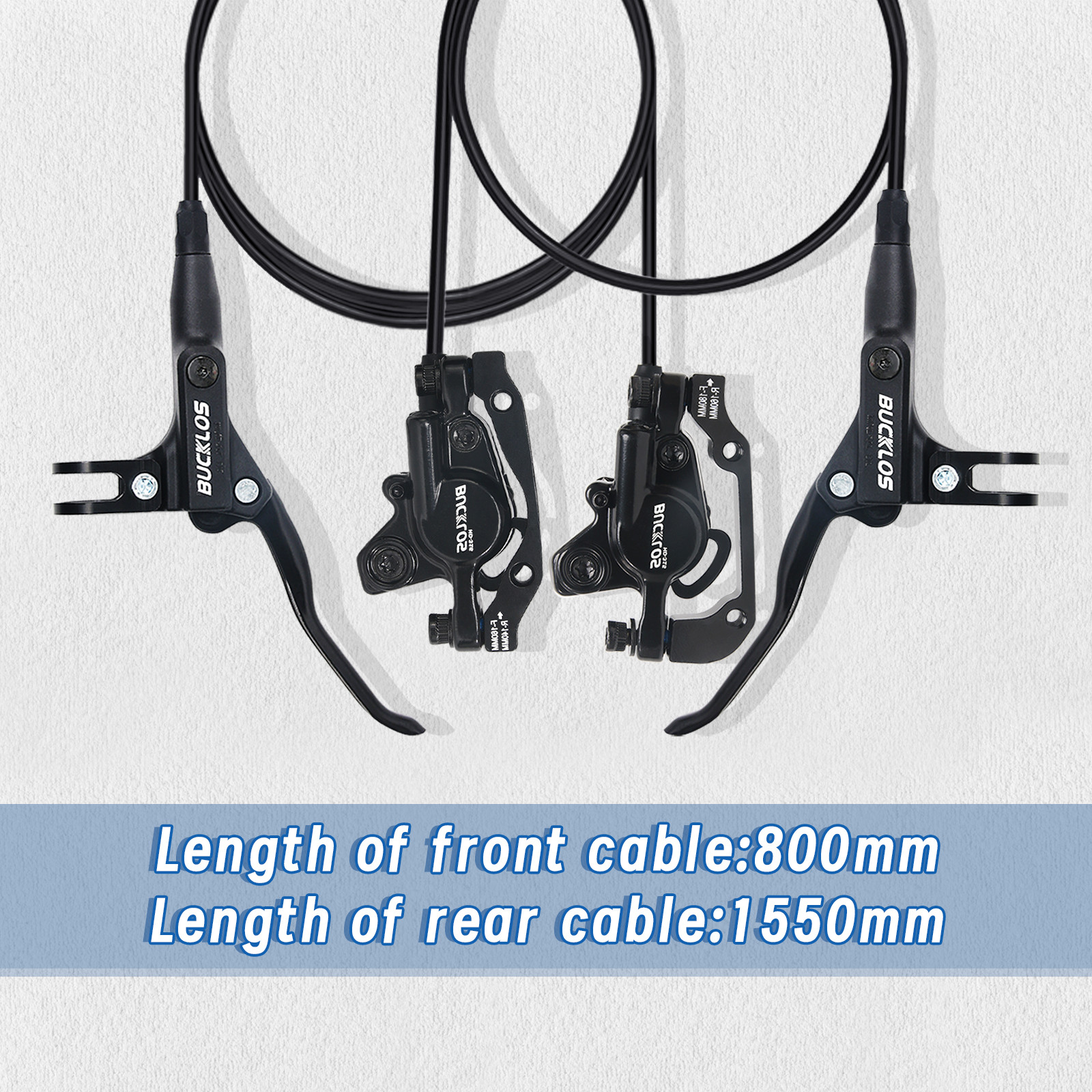 Pair 2 Piston MTB Hydraulic Disc Brake Set Left Front&Right Rear Road Bike Brake
