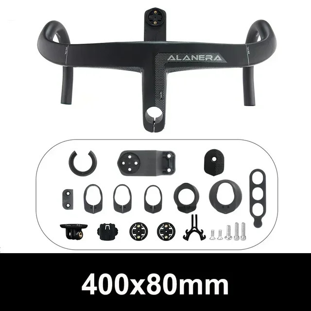 380-440mm Carbon Road Bike Internal Wiring Integrated Bar with Comput Holder