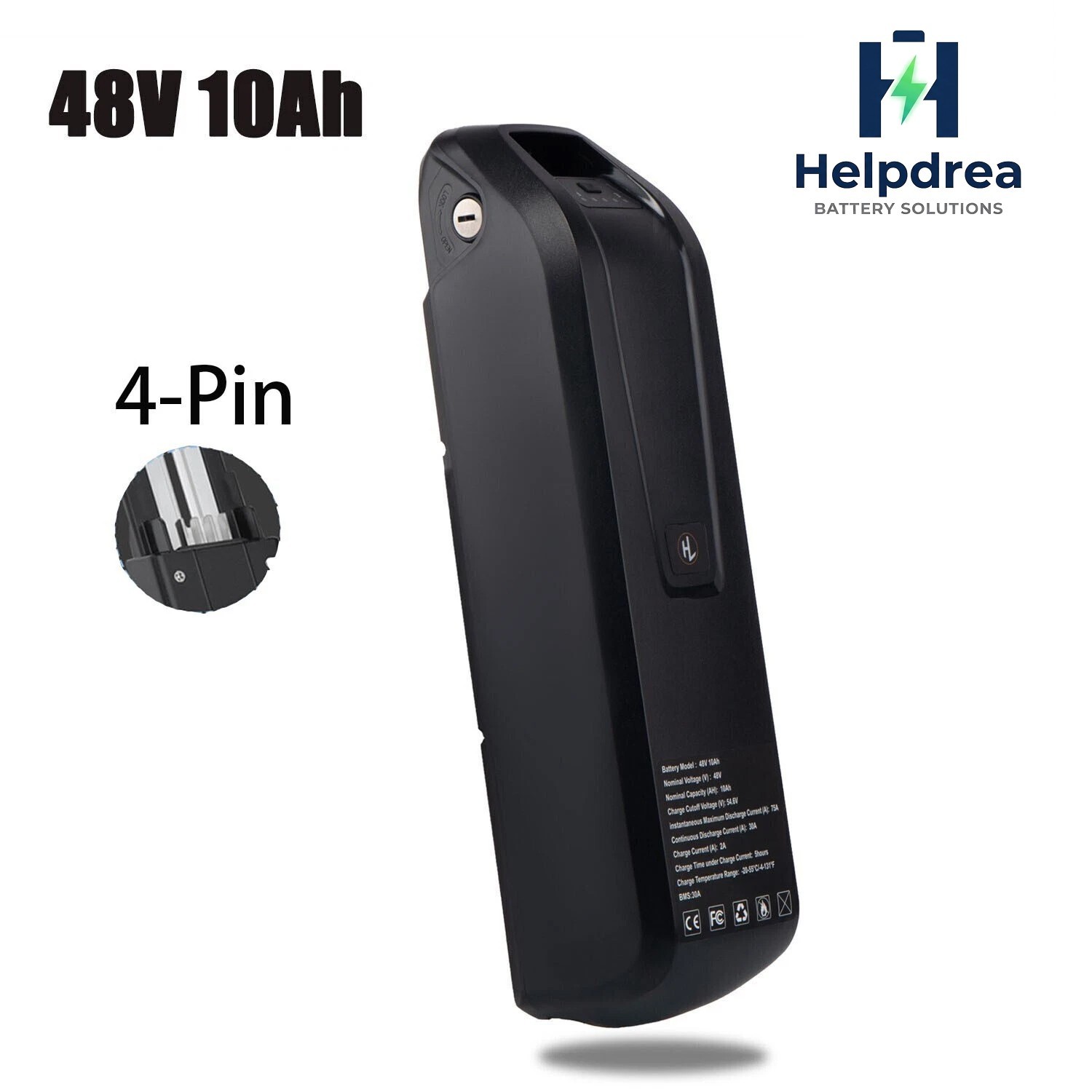 Ebike Battery 48V 10Ah Electric Lithium Battery for 1000W Motor