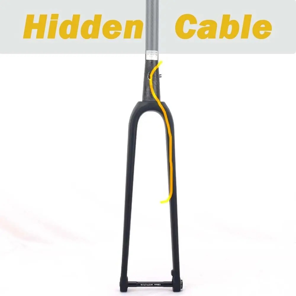 Carbon Gravel Road Bike Fork 700C 100*12mm Thru Axle Tapered Tube Disc Brake