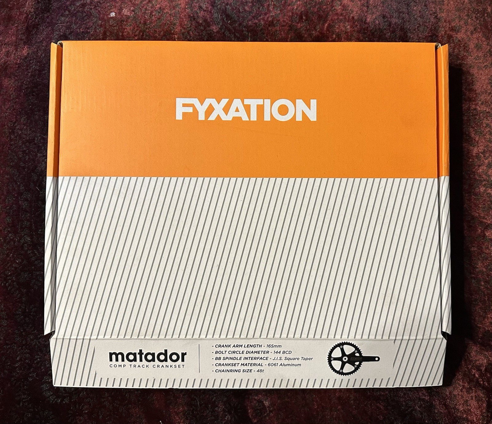 Fyxation Matador Track Crankset | 165mm | 144bcd | 48t | Black | Fixed Gear