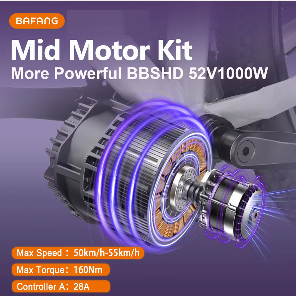 Bafang Mid Drive 1000w Kit 52V Electric Bicycle Conversion Kit 68-73mm Motor Kit