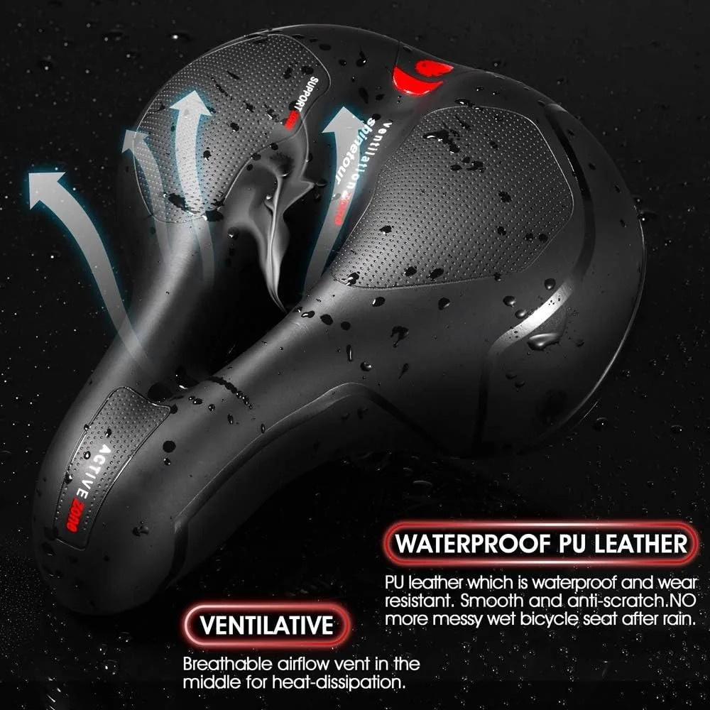 Comfort Bike Seat Cushion Soft Gel Extra Wide Big Bum Bicycle Saddle Pad Sporty