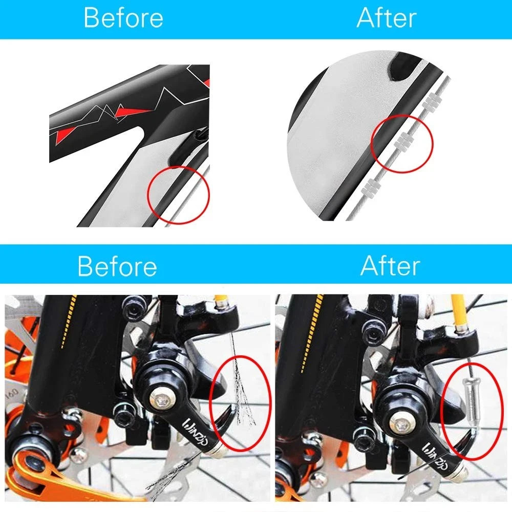 4PCS Bike Brake Cable Shifter Cable, Bicycle Gear Cable Wire for Mountain Bik…