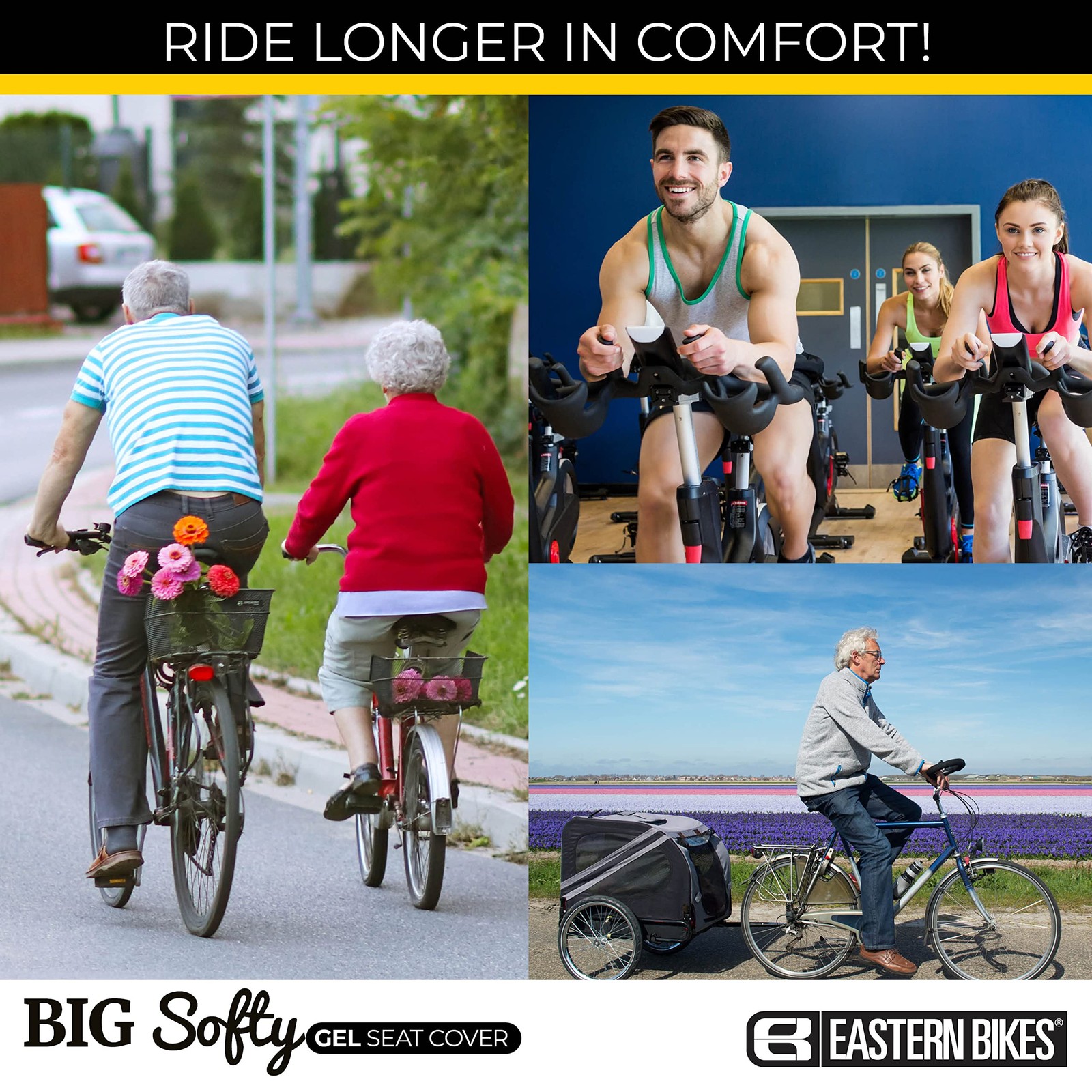 Big Softy Gel Bike Seat Cushion Cover – Extra-Wide Saddle Pad for Cruiser, Ex…