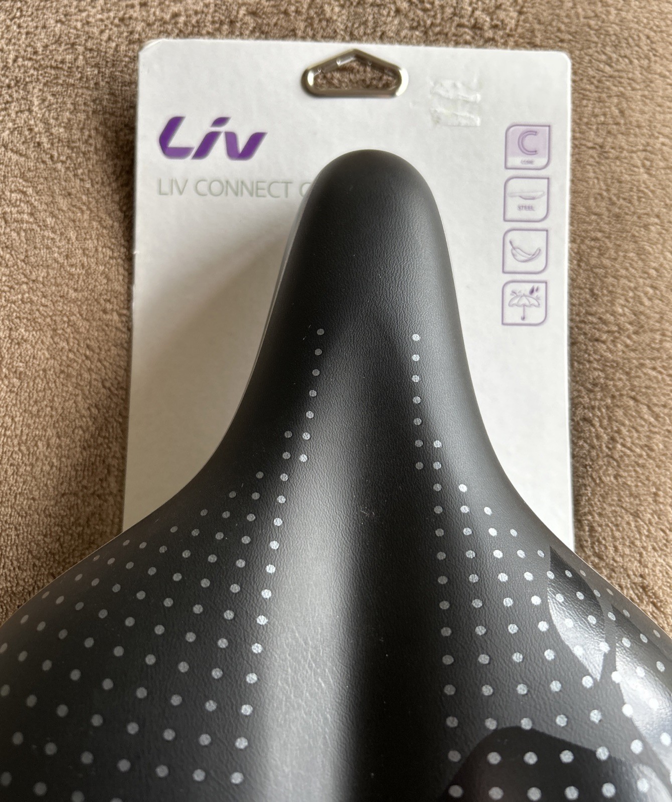 Liv Connect Comfort Women’s Black Wide Seamless Synthetic Bike Saddle New