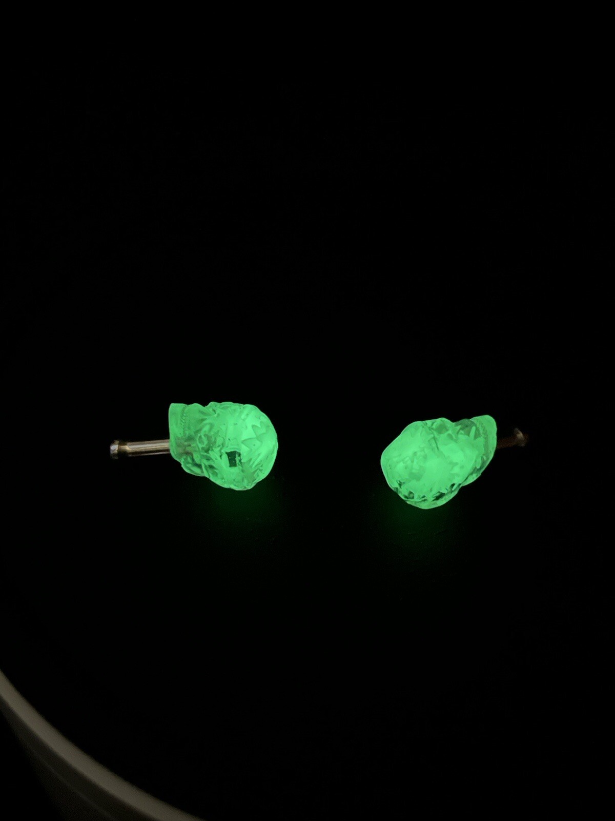 Clear Skull With Glow In The Dark Pot Leaf Brake Cable Ends For BMX Etc. (B100)