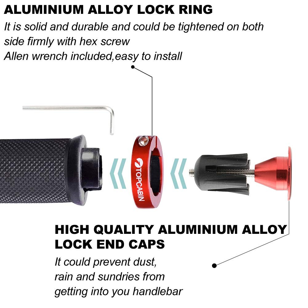 Bicycle Handlebar Grips Rubber Aluminium Alloy 130mm for Mountain Bike