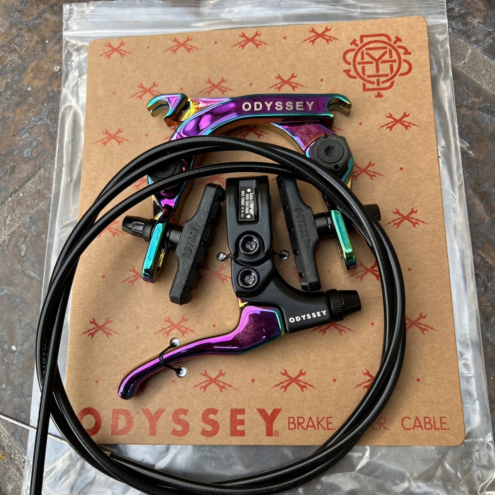 ODYSSEY BMX EVO 2.5 BICYCLE U-BRAKE KIT OIL SLICK JET FUEL LIMITED EDITION
