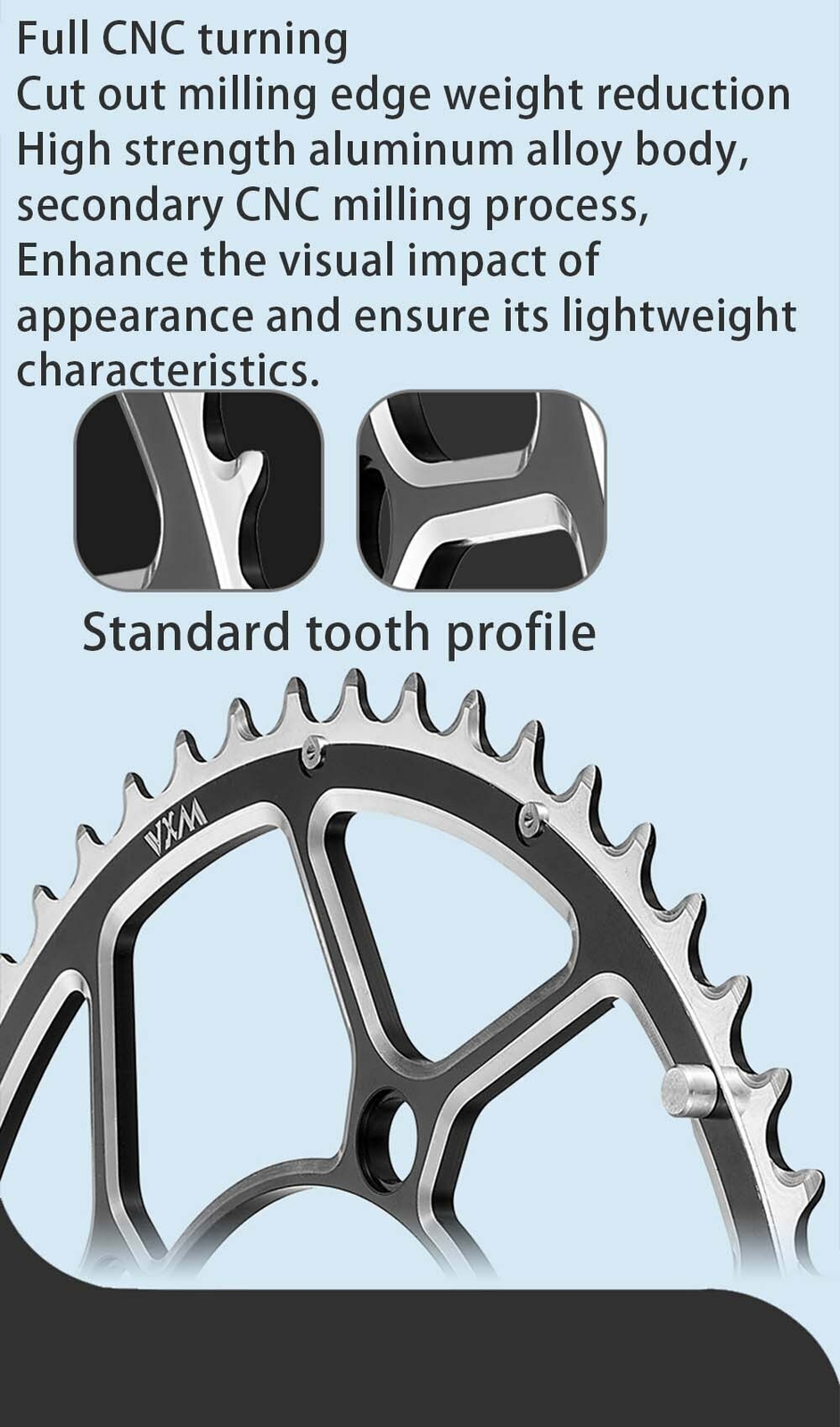 VXM Bicycle Chainwheel Chainring 110BCD 50-34T 52-36T 53-39T Folding bike parts