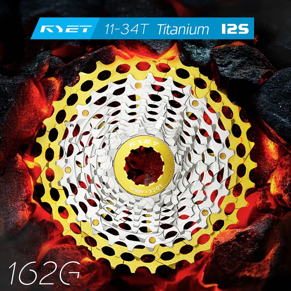 RYET Titanium 12 Speed Cassette 11-34T Ultralight for Shimano SRAM HG