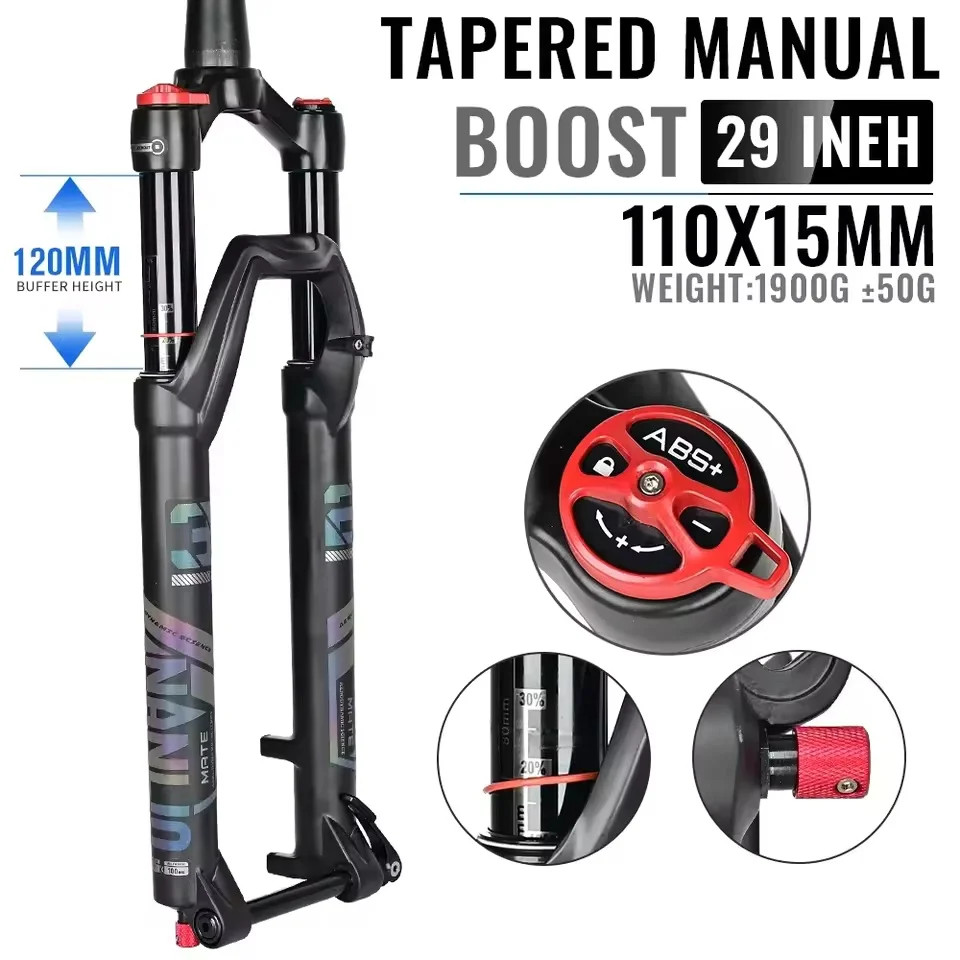 26/27.5/29er MTB BicycleRebound Adjust Lockout Boost Air Fork 120/140mm Travel
