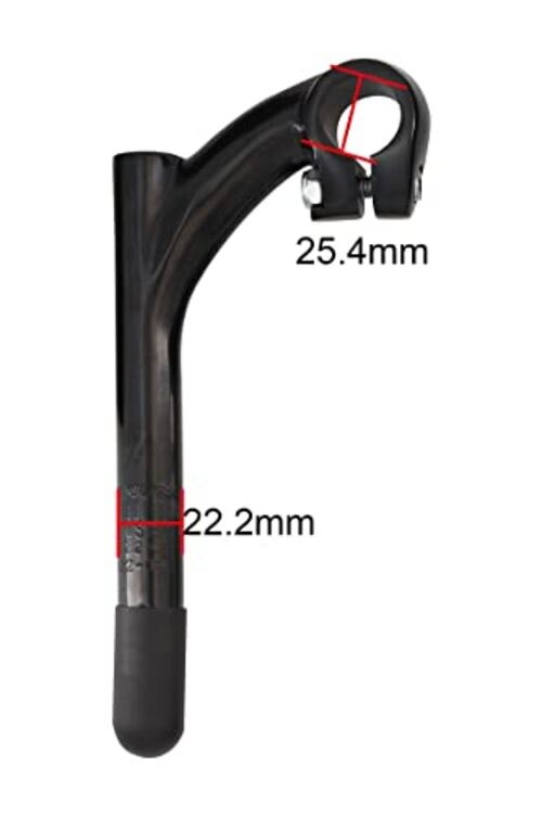 Bike Quill Stem Aluminum Quill Stem for 25.4mm Bicycle Handlebar, Black