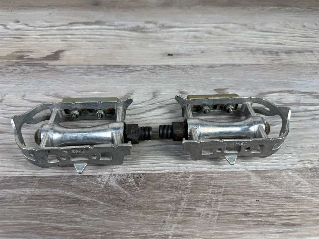 Vintage SR SP-150 Platform Bicycle Pedals 9/16 in Japan Alloy Road Touring