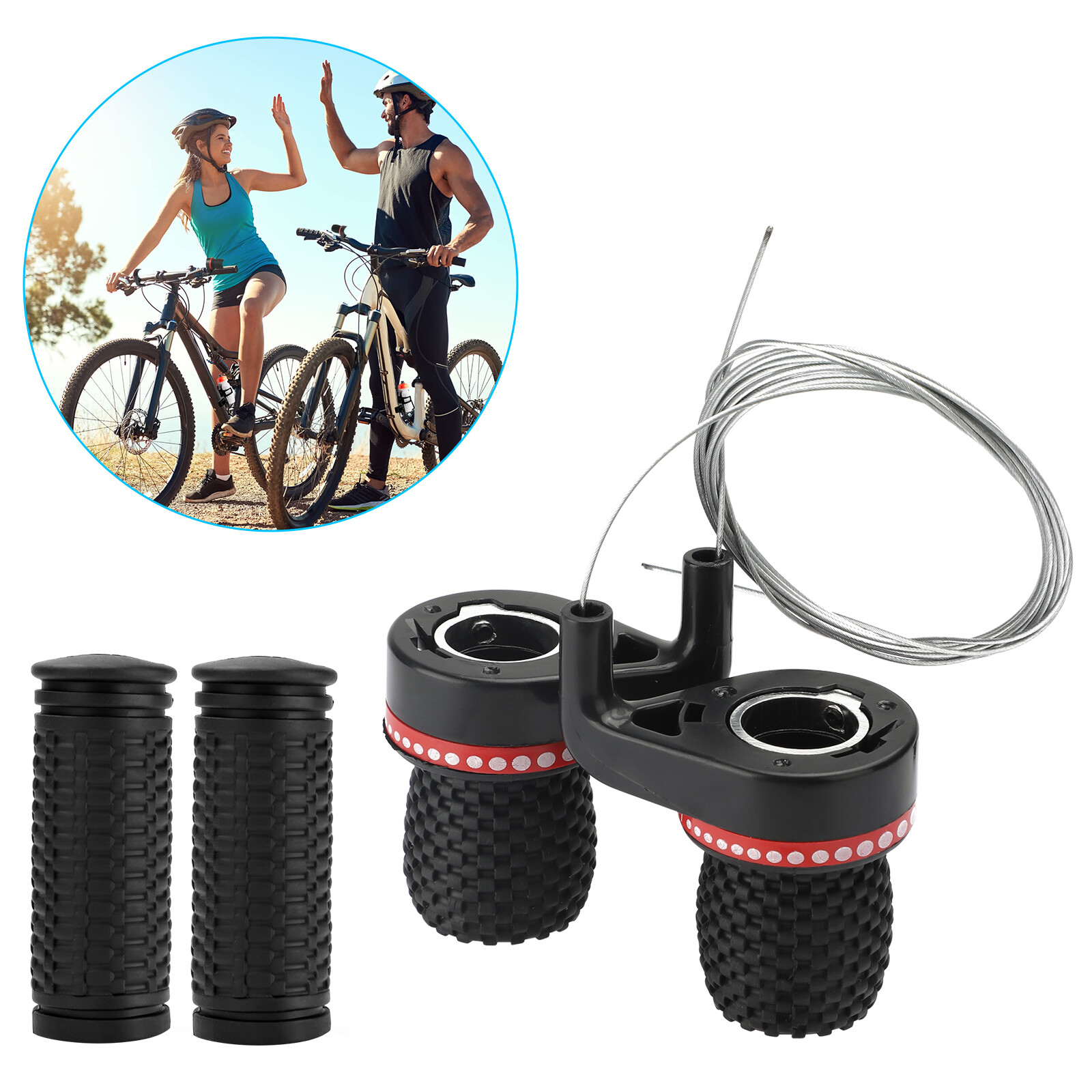 Bicycle Shift Levers Mountain Bike Handlebar Twist Grip Handle Gear Shifter Set