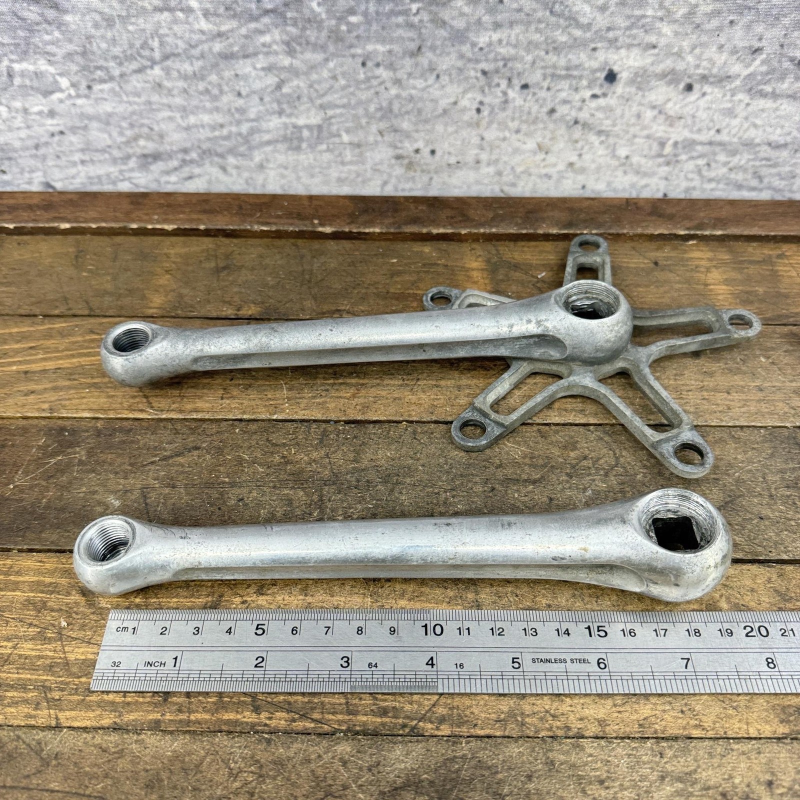 Vintage Topline Crankset 175 177 Crank 130 BCD Square Taper Road Bike Alloy Arms