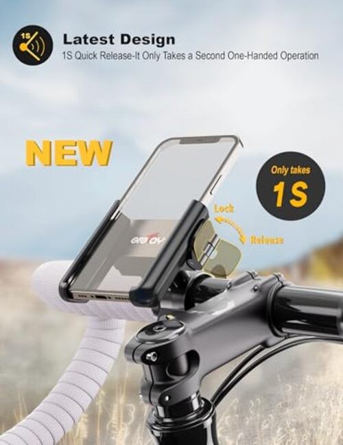 Bike Phone Mount Universal Motorcycle Handlebar Phone Holder 【1S Quick