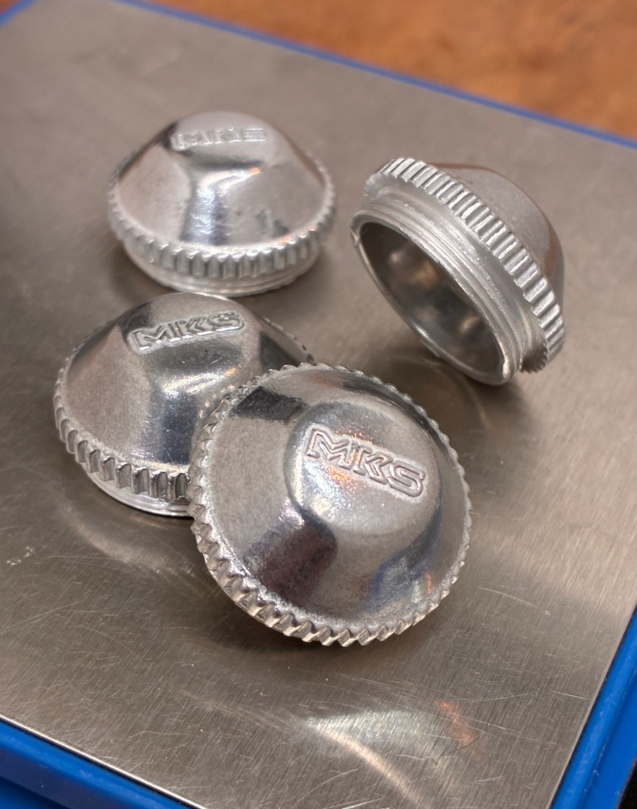 NOS MKS Sylvan Pedal Dust Caps Aluminum • Universal • fits Campagnolo & Similar