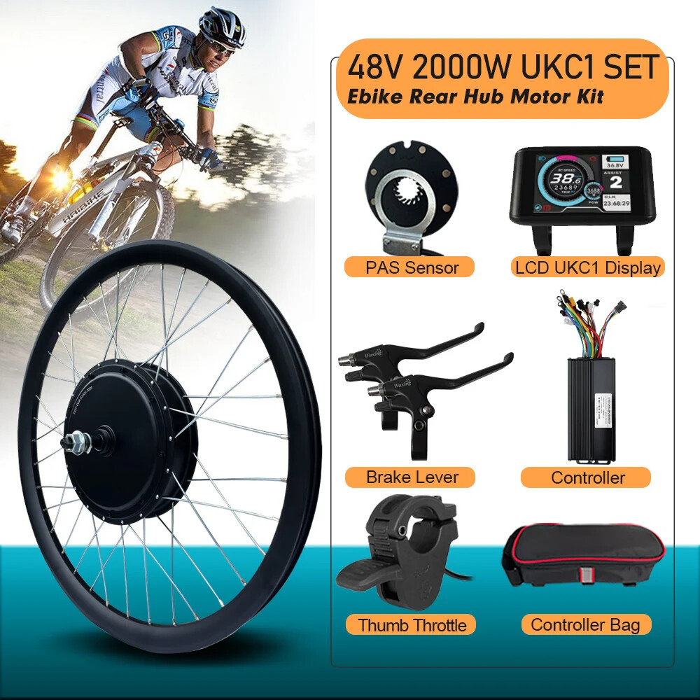 MTB Ebike Conversion Kit 48V 2000W 3.0Tyre Brushless Rear Rotate Hub Motor Wheel
