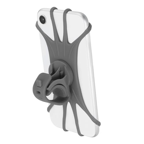 Gray 360° Silicone Motorcycle Phone Holder – 360° Rotation for 3″