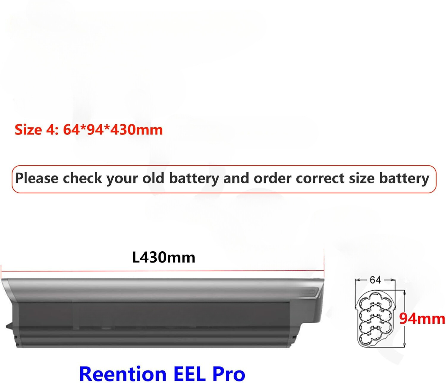 Reention EEL Pro battery 48V 14Ah Liion Battery for Ride 1 Up LMT’D V1 ebike