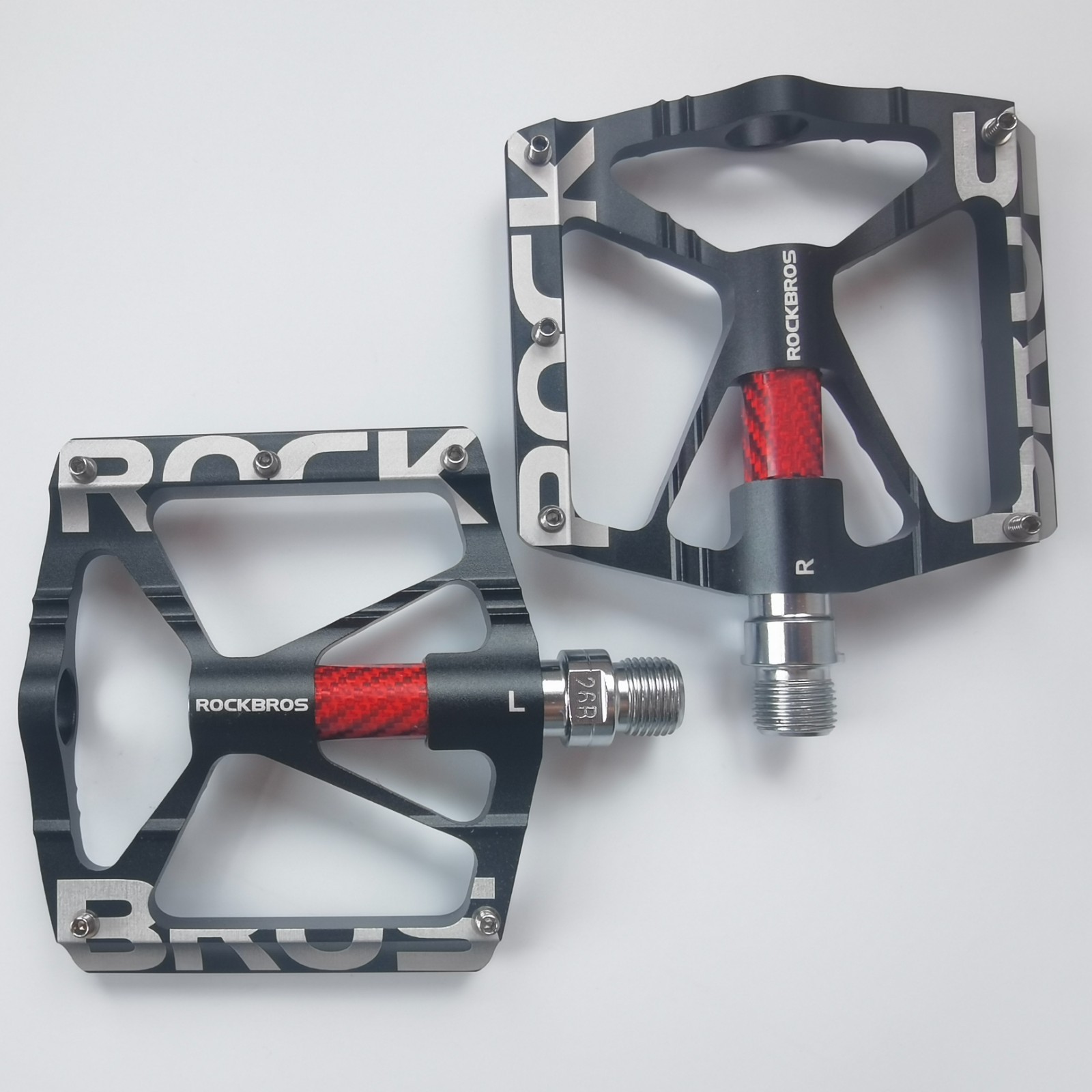 ROCKBROS Bike Pedals 9/16» Aluminum Alloy Bearing Non Slip Pedals Road Mountain
