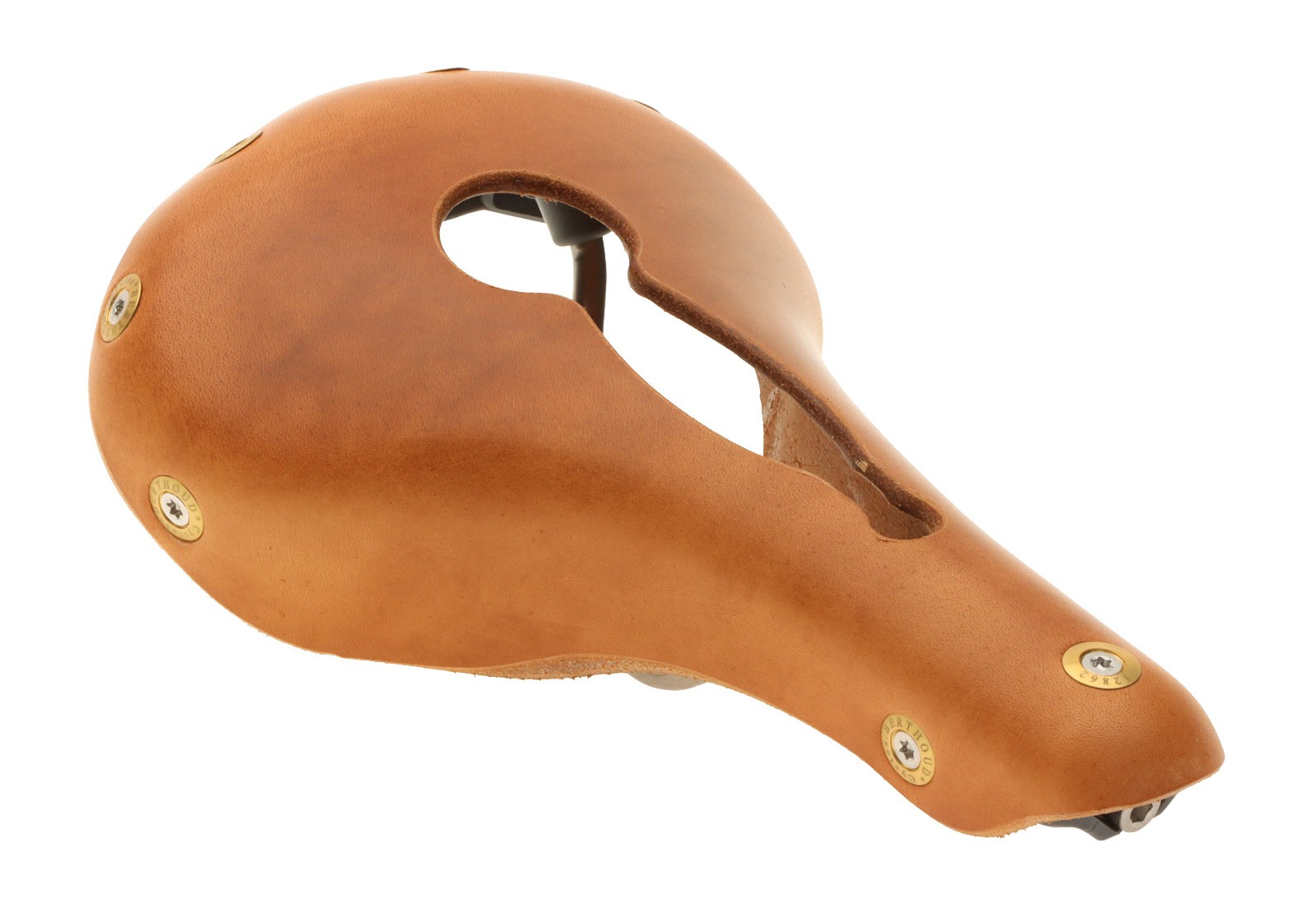Gilles Berthoud Agnel Open Saddle Titanium Rails Hard Leather Natural NEW NOS