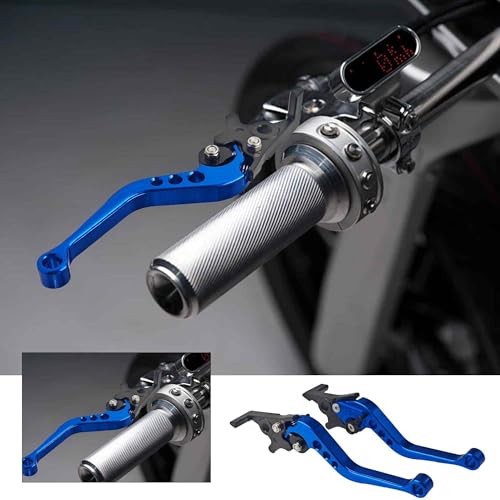 1 Pair 22mm 7/8″ CNC Aluminum Motorcycle Clutch Disc Brake Lever Handles, Blue