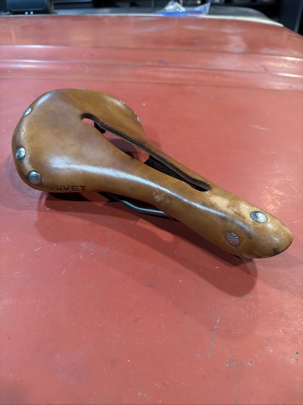Rivet Cycle Works Brown Leather Saddle Seat titanium Rails The Independence