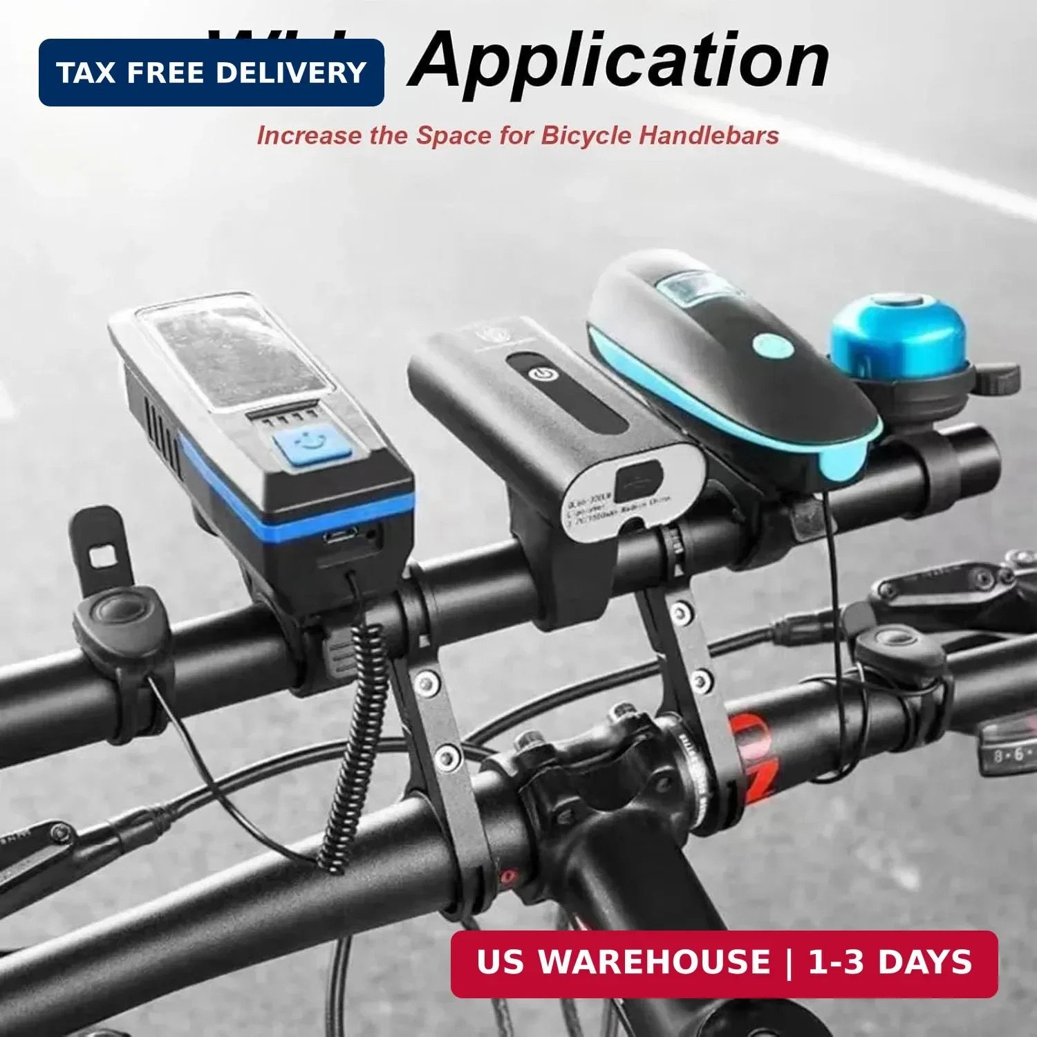 Bike Handlebar Extender with 8» Long Cross Bar, Aluminum Alloy 0.79″ Diameter H