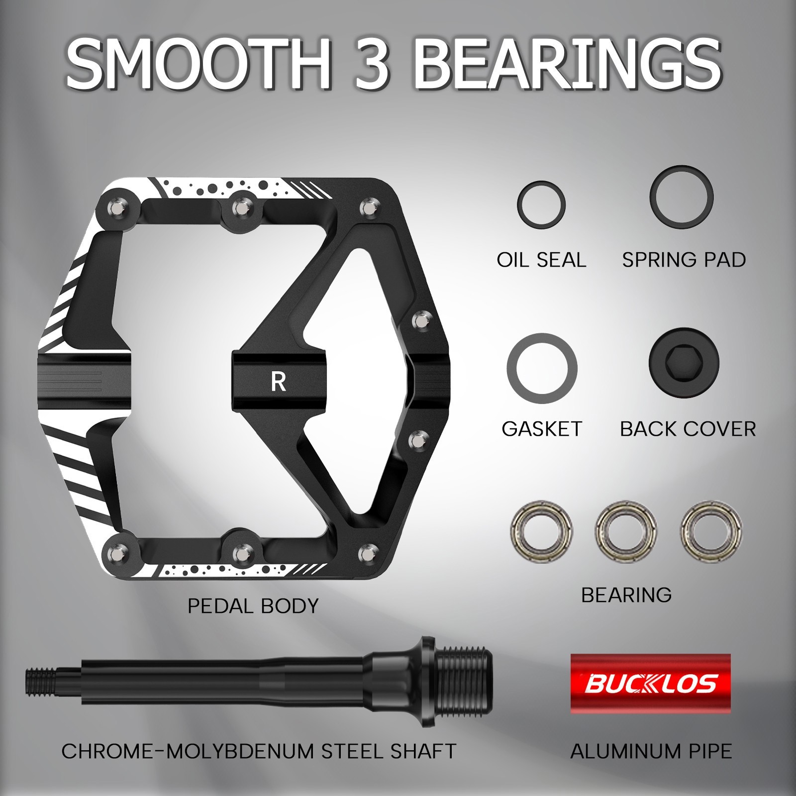 MTB Pedals Flat Seal Bearings Mountain Road Bike Pedals Aluminum Non-slip 9/16″