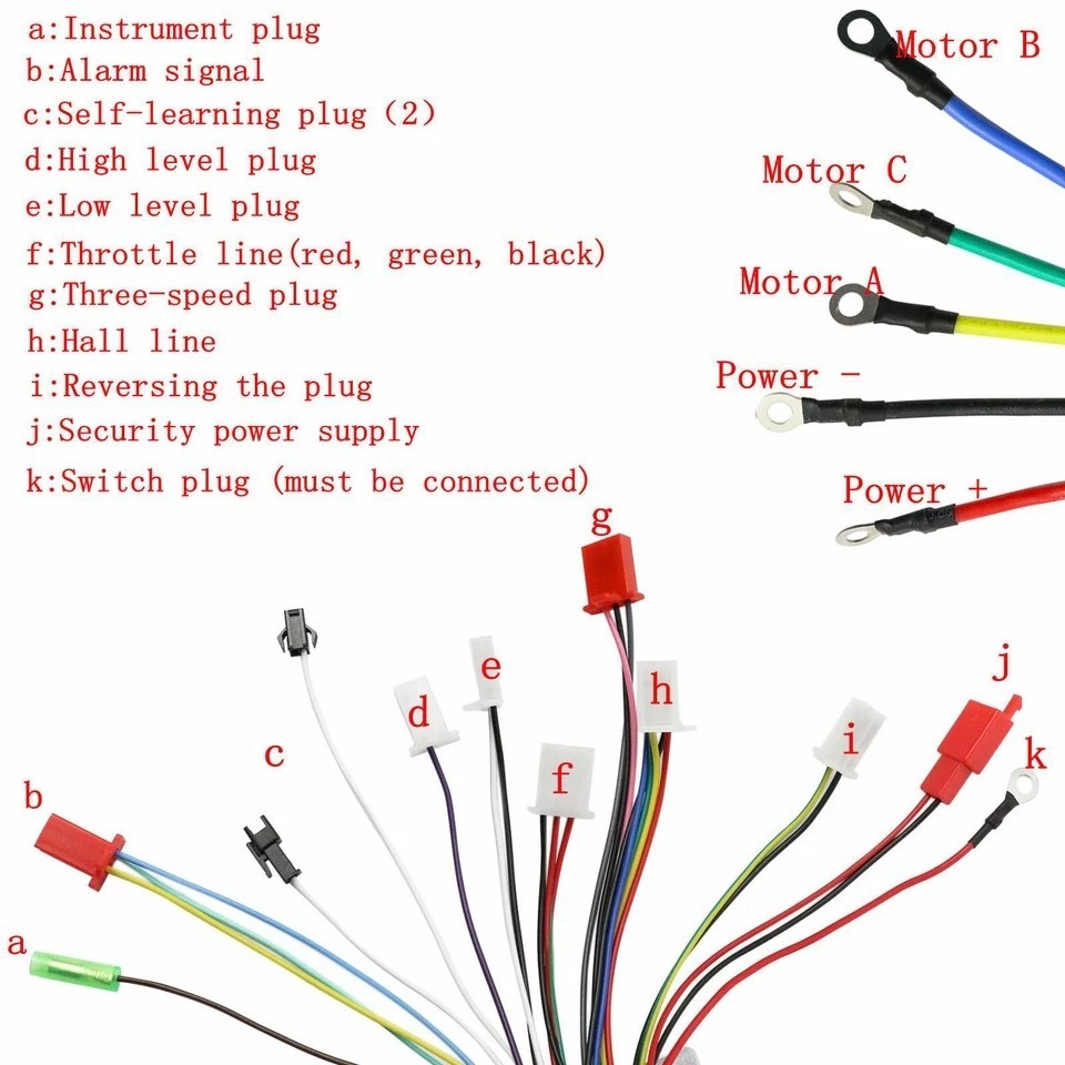 For Scooter Motor Speed Controller 48V 25A 1200W Brushless Motor Controller