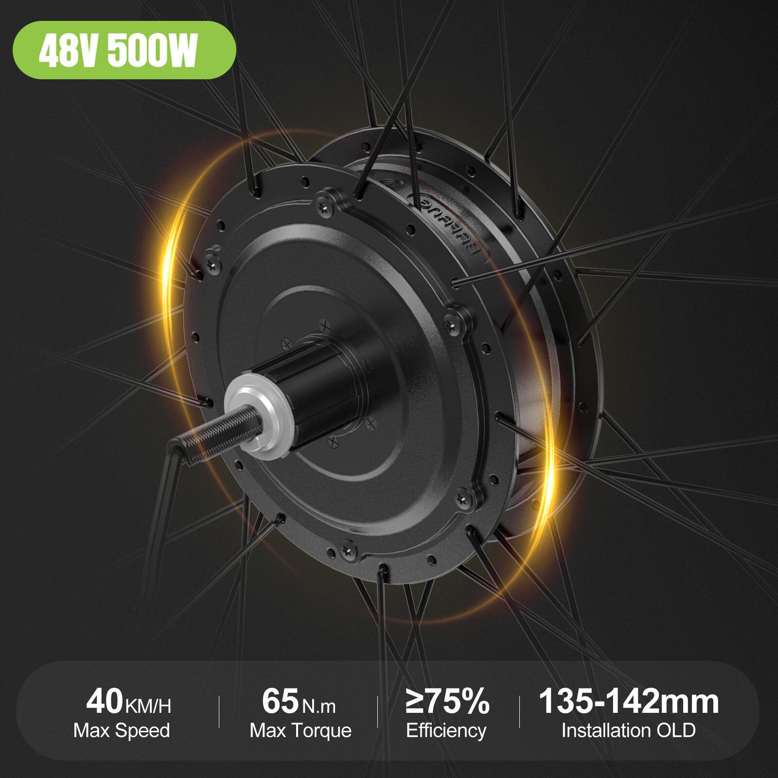 Bafang 48V500W135mm Electric Bicycle Hub Motor Rear Wheel for Cassette Kit USA