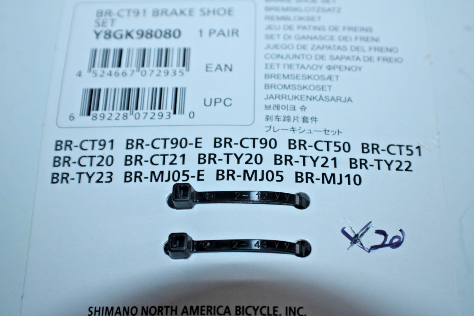 Shimano Brake Shoe Set BR-CT91 Cantilever Y8GK98080 All-Weather Free USA Shipper