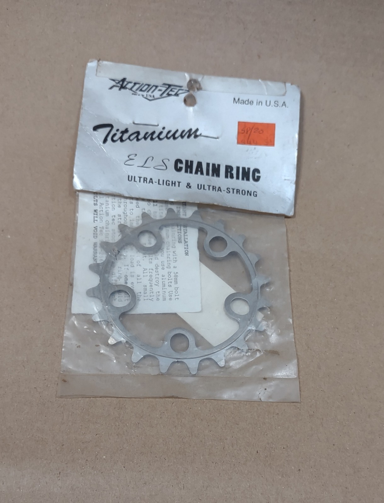 Vintage Bike Action Tec Suntour Micro Drive Titanium Chainring 20 Tooth 56 mm