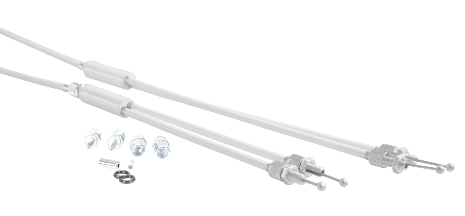 Upper & Lower gyro cables LONG for old school BMX – WHITE