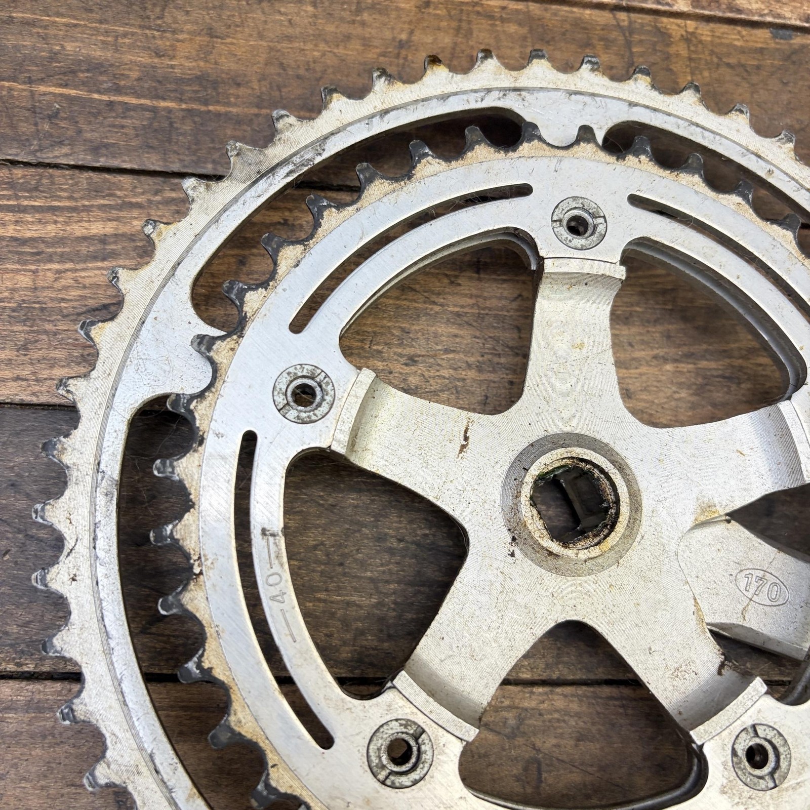 Vintage SR Double Crankset 170mm 118 BCD 52/40T Road Bike Fits 70s Trek