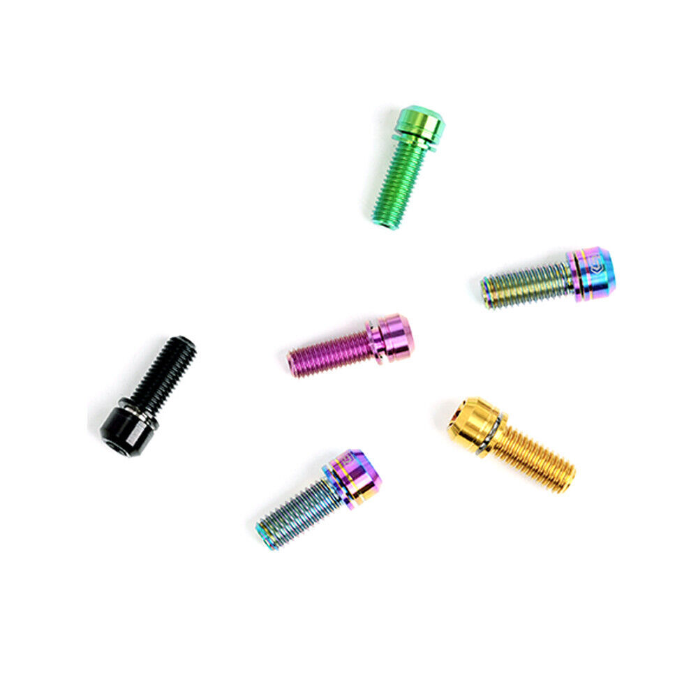 Bike Screws Bolts Titanium Ti With Washers for Headset MTB Road BMX M6x10mm-55mm
