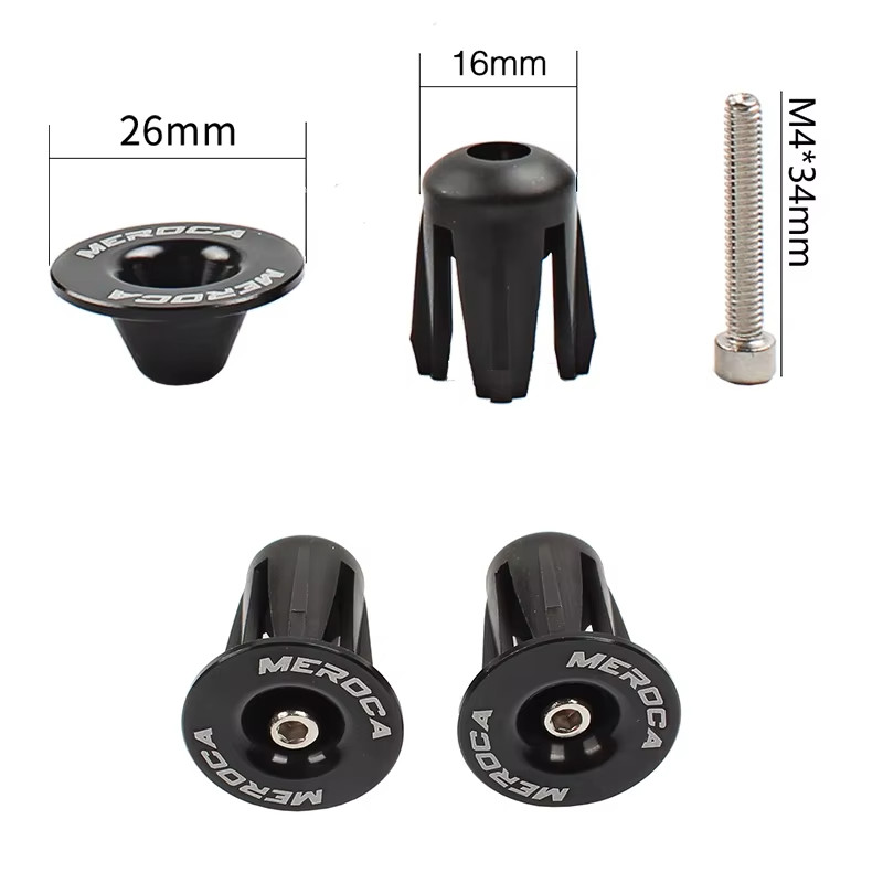 1 Pair Mountain Road Bike Handle bar End Plugs Aluminum Alloy and Cap BMX MTB