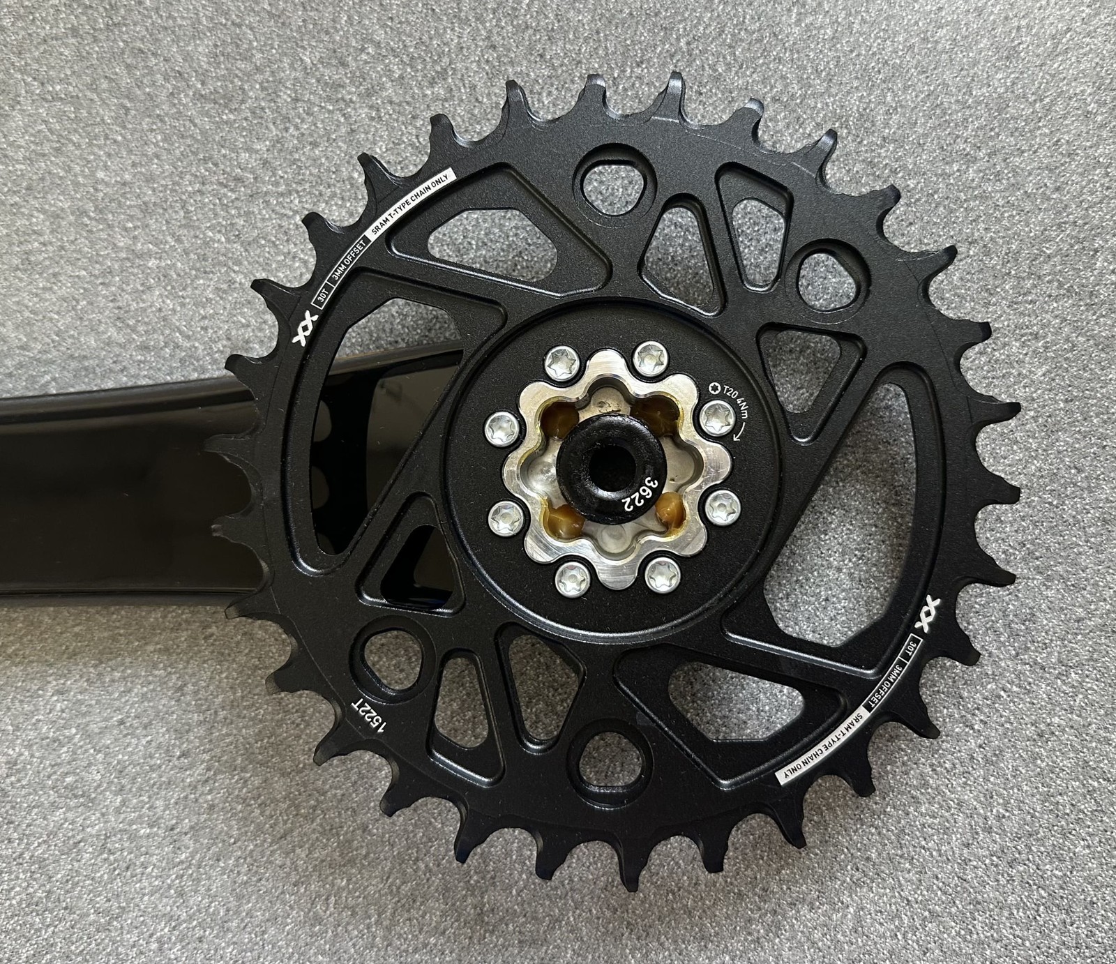 SRAM XX Eagle MTB Crankset – 165mm, 30t, Q174, CL55, Black *OE
