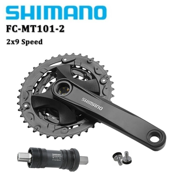 Shimano FC-MT101 2×9 Speed Crankset With BB-UN101 22-36T 170MM MTB Bike Bicycle