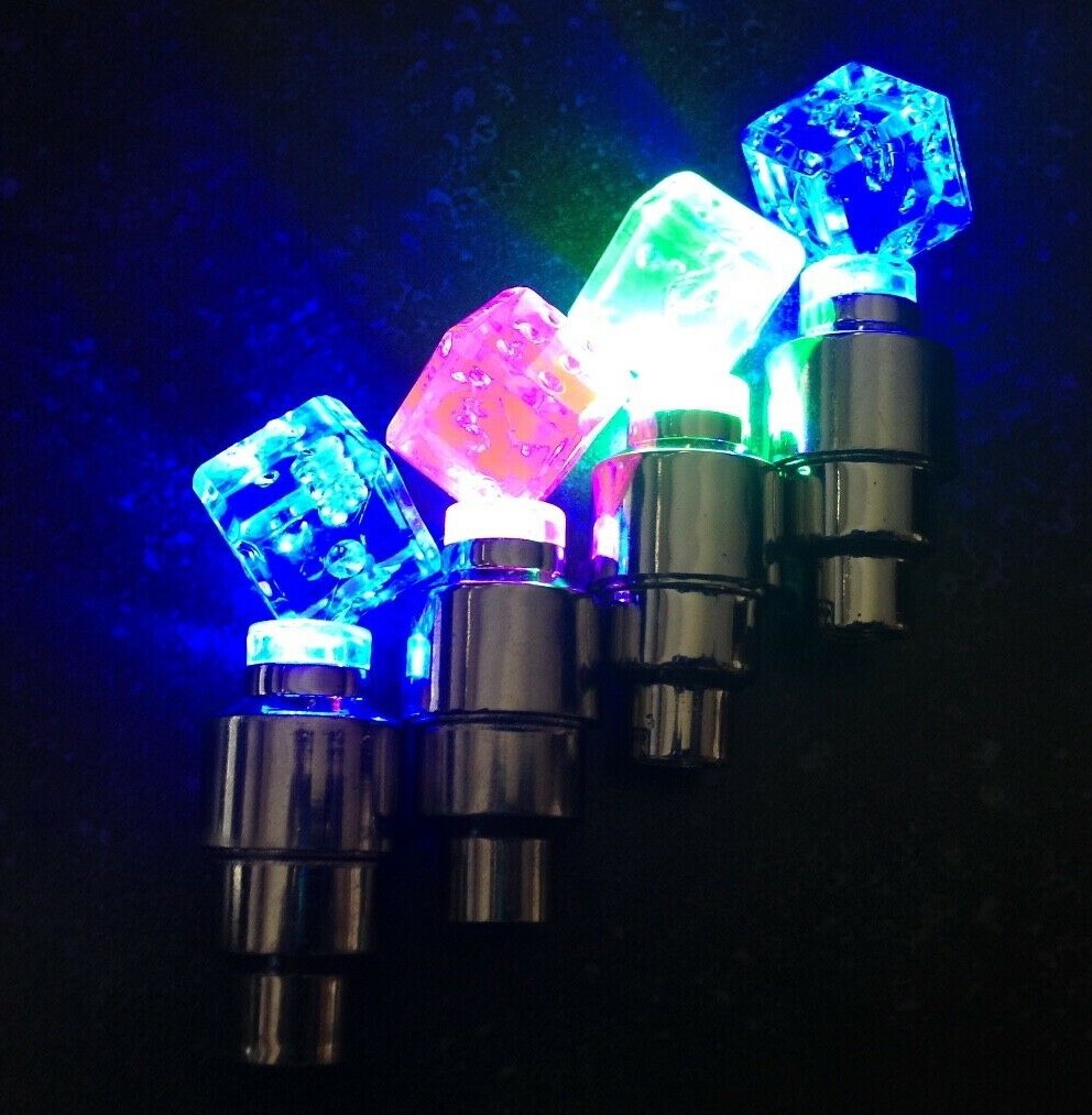 DICE (2x 4x) LED Valve Cap Bicycle Bike Wheel Tire Light Spoke Lamp Motorcycle