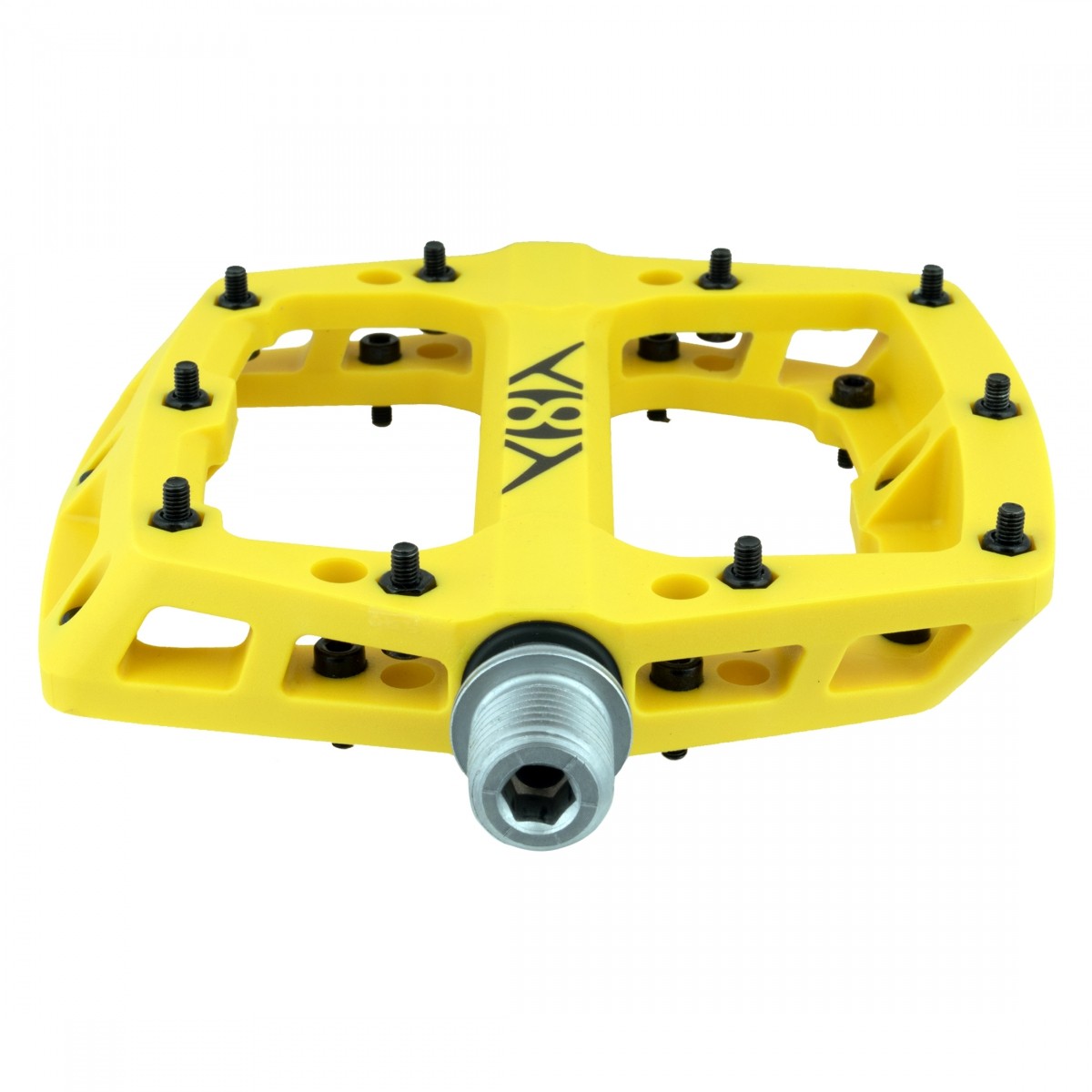 Origin8 Retox Platform Pedals 9/16″ Concave Composite Body Removable Pins Yellow