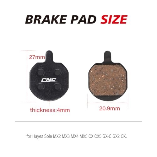2 Pairs Mountain Bike Organic Resin Disc Brake Pads for Hayes MX2 MX3 MX4 MX5