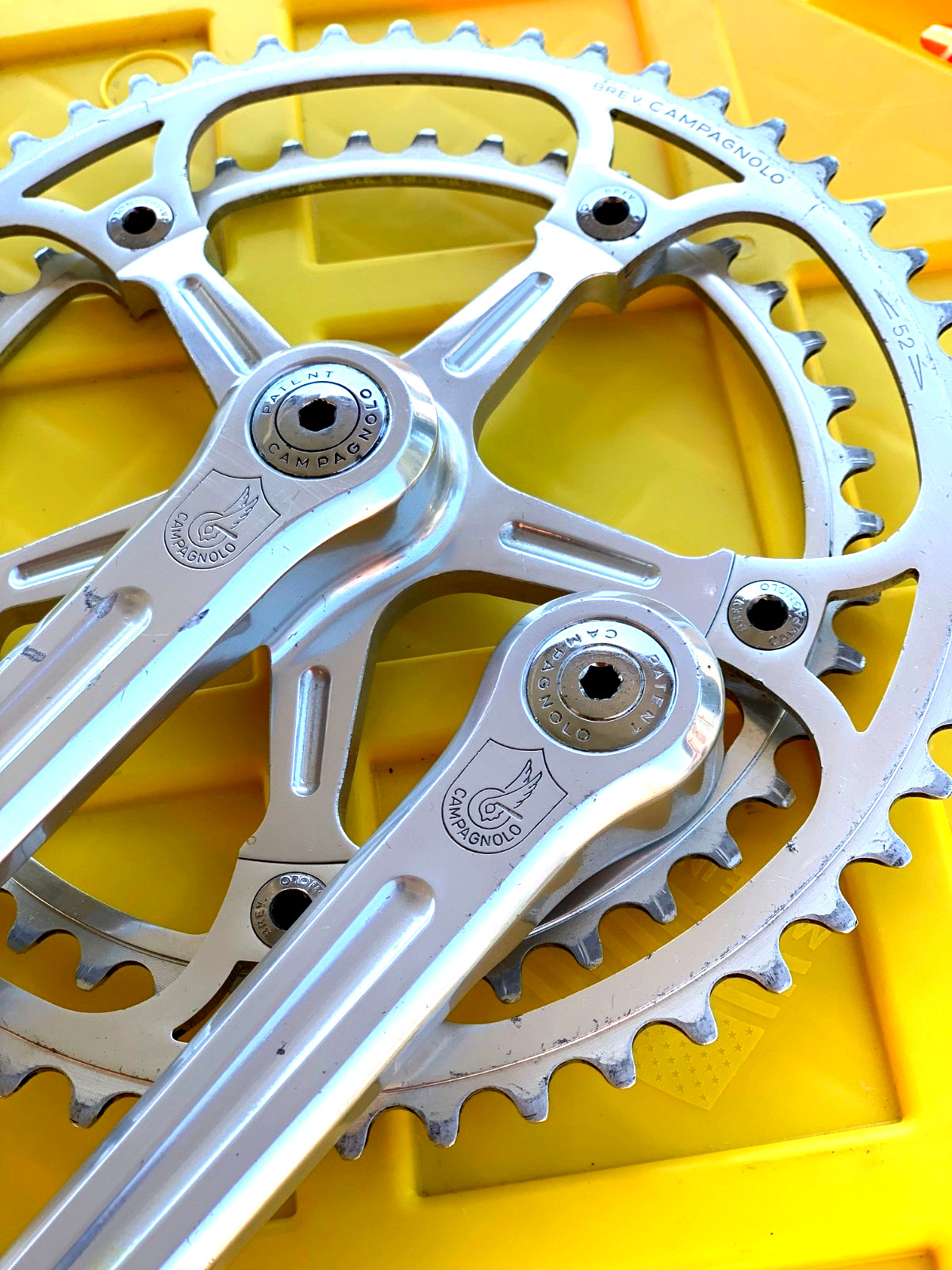 Vintage 80s CAMPAGNOLO SUPER RECORD STRADA Double Crankset 170mm 52/42 Road Bike