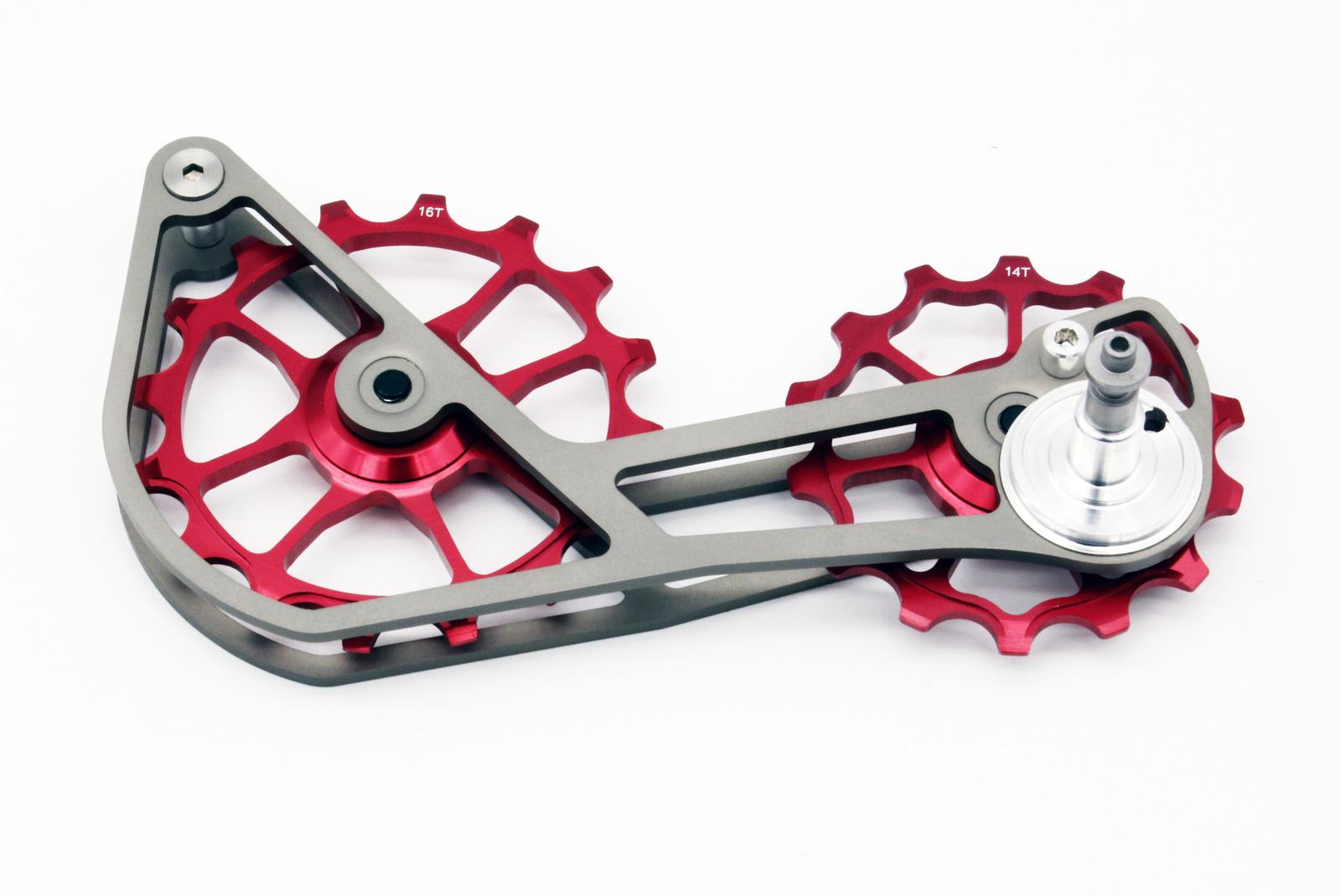 Swishti Road Bike Oversized Pulley Titanium Cage For 10/11S SRAM Force In Red