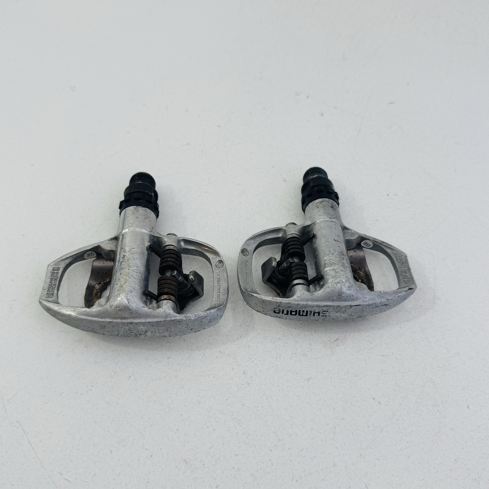 Vintage Shimano PD-A520 SPD Clipless Bike Pedals 9/16 In Silver Road Touring A53