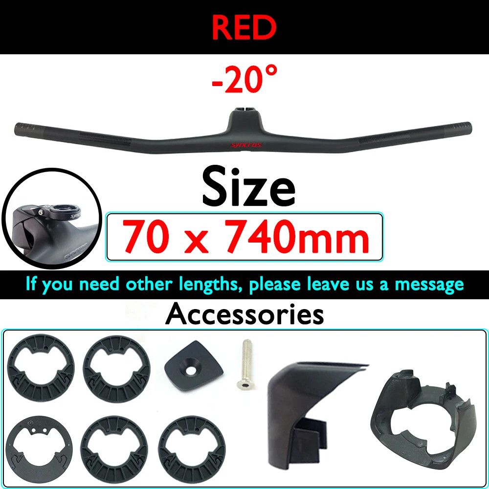 740mm Full Carbon MTB Bicycle Handlebar Integrated Cockpit -20°