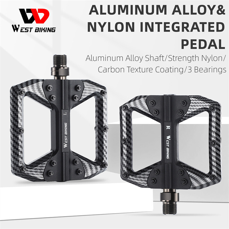 Aluminum Nylon Bicycle Pedals 3 Bearing Carbon Fiber Coating MTB Bike Pedals